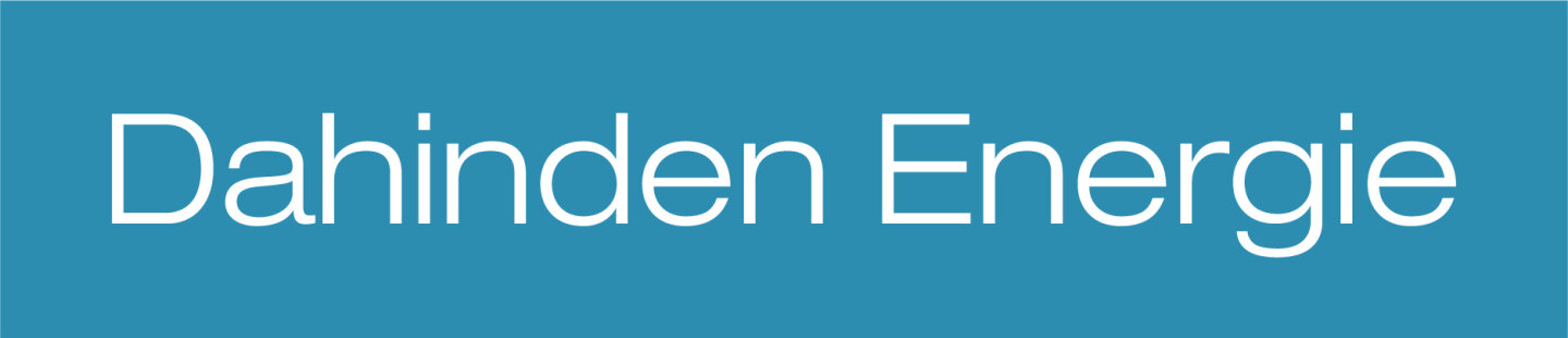 Dahinden Logo Energie monochrom negativ auf blau RGB